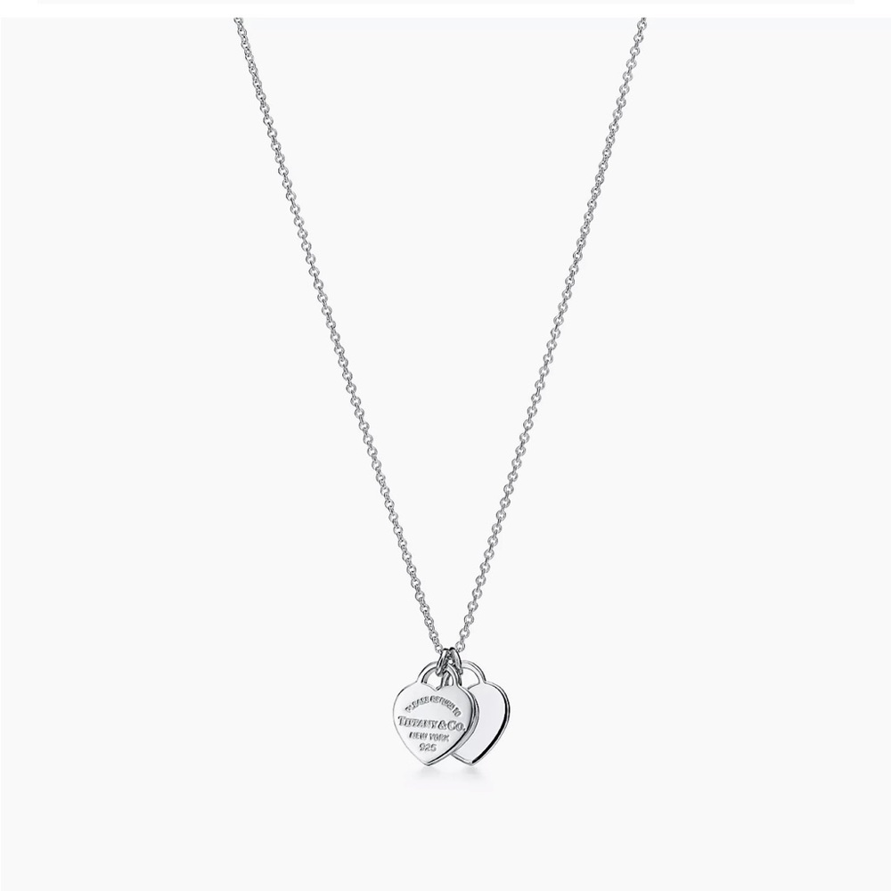 Tiffany & Co. double heart tag necklace mini